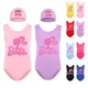 MINISO Barbie The Movie Peripheral Girls Cartoon One-piece Swimsuit and Swimming Cap Set The Best