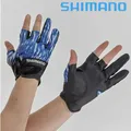 Shimano GL-021S Fishing Gloves Outdoor Sunscreen and Wear Resistant Three Finger Full Finger Blue