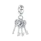 925 Sterling Silver Key Love Hollow Diamond Silver Pendant Charm Fit Original Pandora Charms