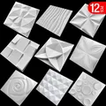 12pc 30cm Decorative 3D Wall Panel Diamond Design Non self-adhesive plastic tile 3D wall sticker