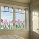 Autocollant en verre de fleur de style français film de fenêtre floral décalcomanie décorative