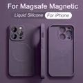 Coque de téléphone en silicone liquide pour For iPhone charge sans fil For Magsafe coque