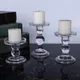 Transparent Glass Candle Holders Candles Stand for Home Office
