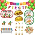 Mexico Fiesta Cactus Taco Balloon Cartoon Theme Party Disposable Tableware Paper Plates Cup Mexican