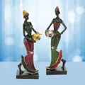 Vintage Art Design Home Decoration Ethnic Customs Handicraft African Statue Tribal Lady Figurines