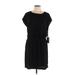 Halogen Casual Dress - Mini Crew Neck Short sleeves: Black Solid Dresses - New - Women's Size Large