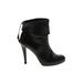 Butter Ankle Boots: Slouch Stiletto Cocktail Party Black Solid Shoes - Women's Size 7 1/2 - Round Toe