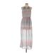 Lily Rose Casual Dress - Midi Halter Sleeveless: Gray Dresses - Women's Size Large