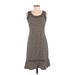 Max Studio Casual Dress - Sheath: Brown Print Dresses - Women's Size Small