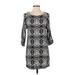 Ella Moss Casual Dress - Shift: Black Fair Isle Dresses - Women's Size Small