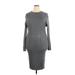 H&M Casual Dress - Sweater Dress: Gray Solid Dresses - Women's Size 2X-Large