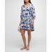 Silvia Floral Drop-waist Mini Shirtdress