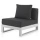 Fauteuil modulable en aluminium blanc avec coussins couleur noire