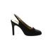 Chanel Heels: Slingback Stilleto Cocktail Black Solid Shoes - Women's Size 37.5 - Almond Toe
