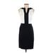 Banana Republic Casual Dress - Sheath V-Neck Sleeveless: Black Color Block Dresses - Women's Size 0 Petite
