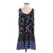 Aerie Casual Dress - DropWaist: Blue Floral Motif Dresses - Women's Size Small