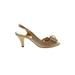 J. Renee Heels: Gold Solid Shoes - Women's Size 7 - Open Toe