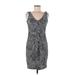 En Focus Studio Casual Dress: Gray Polka Dots Dresses - Women's Size 8