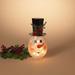 Gerson 67046 - 11"H UL Electric Lighted Metal & Frosted Glass Snowman Head w/ Pine & Berry Christmas Figurine Decorations