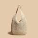 Per donna Borsa Borsa a spalla Borsa da spiaggia Borsa hobo Paglia Ferie Spiaggia Cerniera Grande Capacità Leggero Borsa Multiuso Tinta unica Rosa Cachi Beige