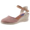 Sandalette VERBENAS "MALENA SERRAJE", Damen, Gr. 36, rosa (altrosa), Veloursleder, Textil, casual, Schuhe, Sommerschuh, Riemchensandale, Urlaubschuh mit Keilabsatz