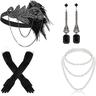 1920s Gatsby Accessories Set for Women Black 20s Accessories Set Gatsby Accessories Sets For Woman