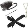 1920s Gatsby Accessories Set for Women Black 20s Accessories Set Gatsby Accessories Sets For Woman