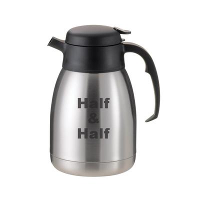 Service Ideas FVPC15HALFET 1 1/2 liter Vacuum Carafe w/ Push Button Lid & Stainless Liner - Brushed Stainless, Silver