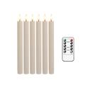 10/6.5-inch Wave Mouth Remote Control Bullet Head Rod Wax Beige Plastic LED Christmas Electronic Long Rod Candle Light