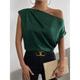 Shirt Blouse Women's Black Light Green Pink Plain Cold Shoulder Street Daily Fashion One Shoulder Regular Fit S