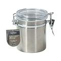 Storage Container Canister Jar 730ml 18-8 Stainless Steel Lock Type Transparent Lid Coffee Bean Satina HB-6532