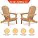 Clearance! Wooden Outdoor Folding Adirondack Chair Set of 2 Wood Lounge Patio Chair for Garden Garden Lawn Backyard Deck Pool Side Fire Pit Half Assembled
