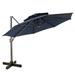 Crestlive Products Patio Luxury 12 FT Double Top Round Offset Umbrella Navy Blue