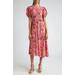 Eden Floral Puff Sleeve Cotton Blend Midi Dress - Red - Ulla Johnson Dresses