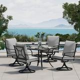 patio 7 Pieces Outdoor Dining Set Patio Dining Furniture Set with 6 Patio Swivel Dining Chairs and 1 Rectangular Dining Table Patio Dining Set for 6