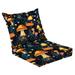 Outdoor Deep Seat Cushion Set 24 x 24 Mushrooms forest seamless pattern Grass glowing lights mushroom Deep Seat Back Cushion Fade Resistant Lounge Chair Sofa Cushion Patio Furniture Cushion