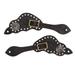 1 Pair Leather Spur Strap with Rhinestone Western Vintage Style Horse Riding Protective Equipment Adjustable Length Durable Cowhide Perfect for Equestrian Enthusiasts Outdoor Black