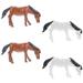 4 Pcs Mini Horse Ornaments Decor Desktop Figurines Statue Static Solid Models Adornments Craft Animal