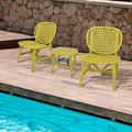 Glavbiku Plastic Patio Chair Set Conversation Bistro Set Outdoor Coffee Table for Garden Yellow