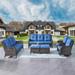 Rilyson Wicker Patio Furniture Set - 6 Piece Rattan Outdoor Sectional Conversation Sets with 2 Swivel Rocking Chairs 2 Ottomans 1 Sofa and 1 Coffee Table for Porch Deck Garden(Mixed Grey/