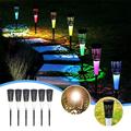 Hiroekza Solar Lights Outdoor Bright Solar Outdoor Lights 6 Pack Flashing Color Changing LED Solar Outdoor Lights IP67 Solar Lights Solar Garden Lights For Walkway Garden Patio