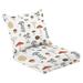 Outdoor Deep Seat Cushion Set 24 x 24 Cute floral seamless pattern Autumn berries leaves brunches mushrooms Deep Seat Back Cushion Fade Resistant Lounge Chair Sofa Cushion Patio Furniture Cushion