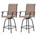 Bomrokson Swivel Bar Stools Outdoor/Indoor Bar Height Patio Chairs Sling Fabric All-Weather Patio Furniture Pack of 2