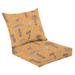 Outdoor Deep Seat Cushion Set 24 x 24 Seamless pattern edible inedible mushrooms Hand drawn brown mushrooms Deep Seat Back Cushion Fade Resistant Lounge Chair Sofa Cushion Patio Furniture Cushion