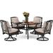 & William Patio Outdoor Dining Sets for 8 Outdoor Table Furniture Set 9 Piece- 1 Rectangular Expandable Patio Table and 8 Padded Swivel Dining Chairs