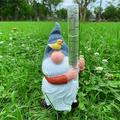 Resin GNOME Rain Gauges GNOME Garden Statue with Plastic Rain Gauge Hand Painted GNOME Rain Gauge Statue Ornaments Gift Outdoor Art Decor