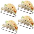 Holder Stainless Steel Stands Set of 4 Racks Holds Soft or Hard Shell Tacos - for Burritos and Tortillas Holder