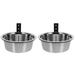 Wall Mounted Elevated Dog Bowl Wall-mounted Small Stainless Steel Pet Bowls 2 Set