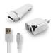 AT&T Samsung Galaxy Note 3 Accessory Kit 3 in 1 Rapid Micro USB Charger 2.1 Amp Includes Car Charger with 1 USB Port and Wall Charger With 2 USB Ports White