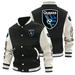 Mens Long Sleeve Varsity Jacket Causal Slim Fit Bomber Jackets football Jackets for Couples Major League Soccer Soccer Jersey MLS - San Jose Earthquakes